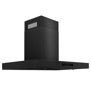 ZLINE Convertible Vent Wall Mount Range Hood in Black Stainless Steel (BSKEN) side.