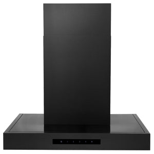 ZLINE Convertible Vent Wall Mount Range Hood in Black Stainless Steel (BSKEN) front, above.