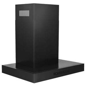 ZLINE Convertible Vent Wall Mount Range Hood in Black Stainless Steel (BSKEN) side, above.