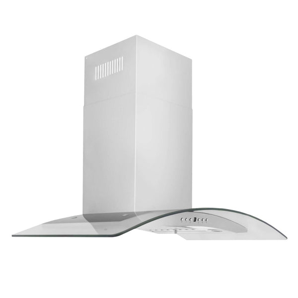 ZLINE Wall Mount Range Hood in Stainless Steel with Glass Canopy (KN4)