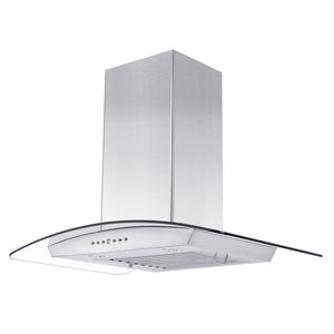 ZLINE Convertible Vent Wall Mount Range Hood in Stainless Steel & Glass (KZ) side under.