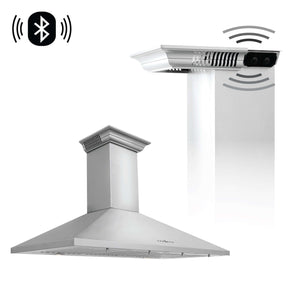 ZLINE Wall Mount Range Hood In Stainless Steel With Built-In CrownSound® Bluetooth Speakers (KL2CRN-BT) - Rustic Kitchen & Bath - ZLINE Kitchen and Bath