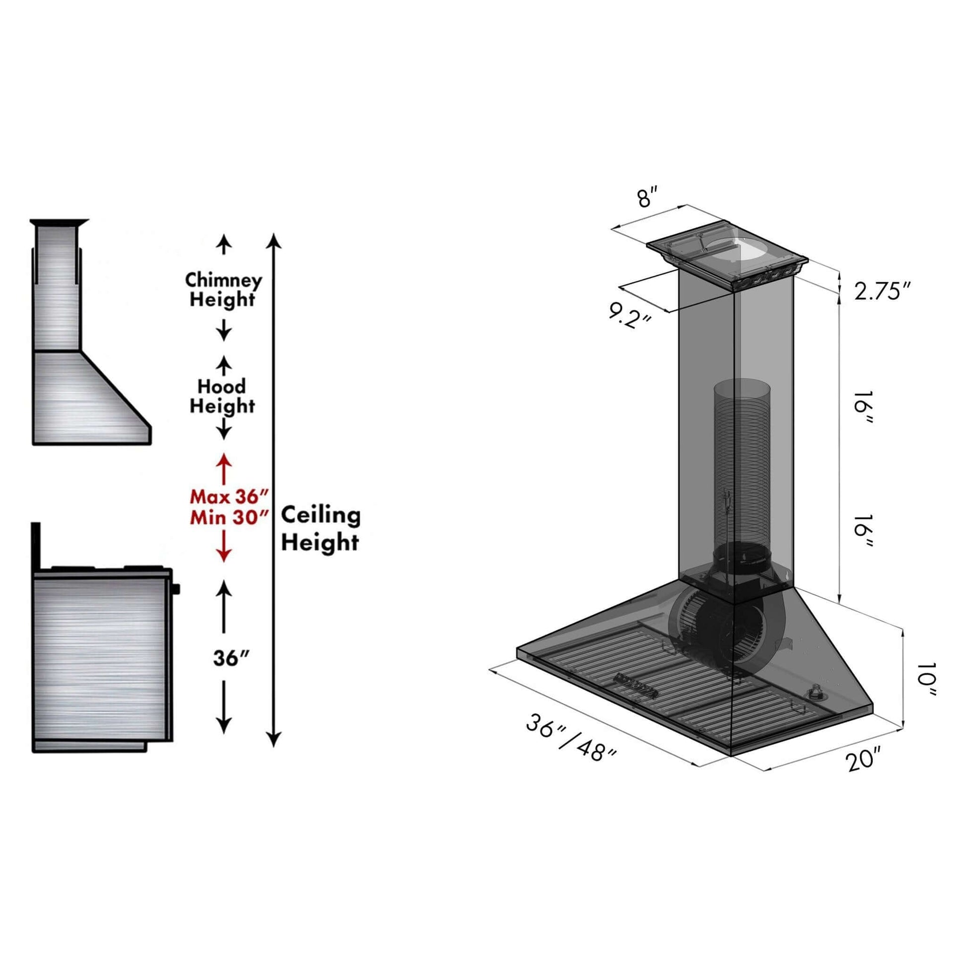 ZLINE Wall Mount Range Hood In Stainless Steel With Built-In CrownSound® Bluetooth Speakers (KL2CRN-BT) - Rustic Kitchen & Bath - ZLINE Kitchen and Bath