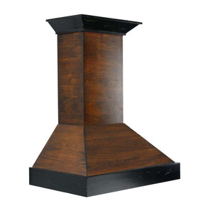 ZLINE 30 in. Convertible Vent Wooden Wall Mount Range Hood in Antigua and Walnut (KBAR-30) side.