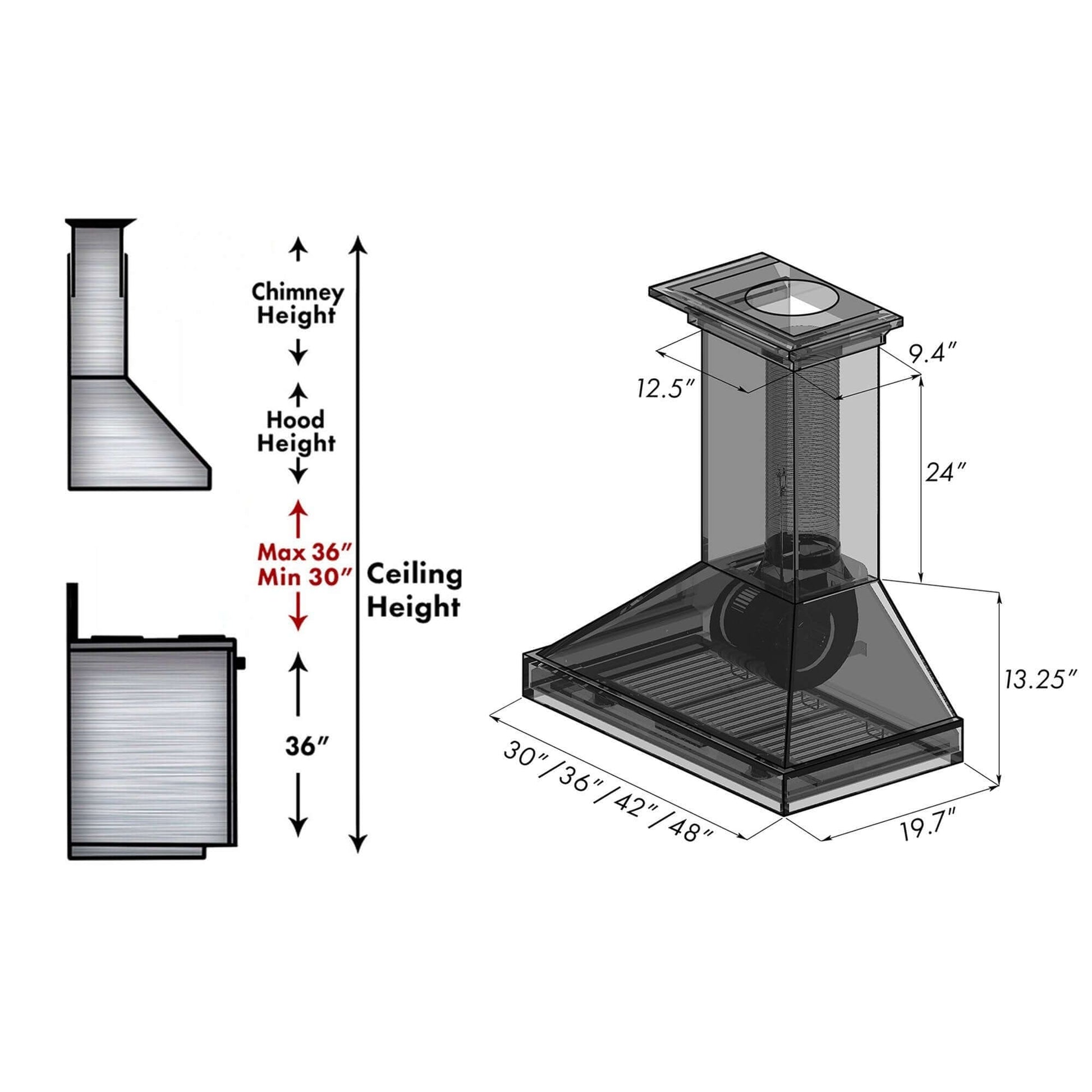 ZLINE Kitchen and Bath, ZLINE Wooden Wall Mount Range Hood in Antigua and Walnut (KBAR), KBAR-30,