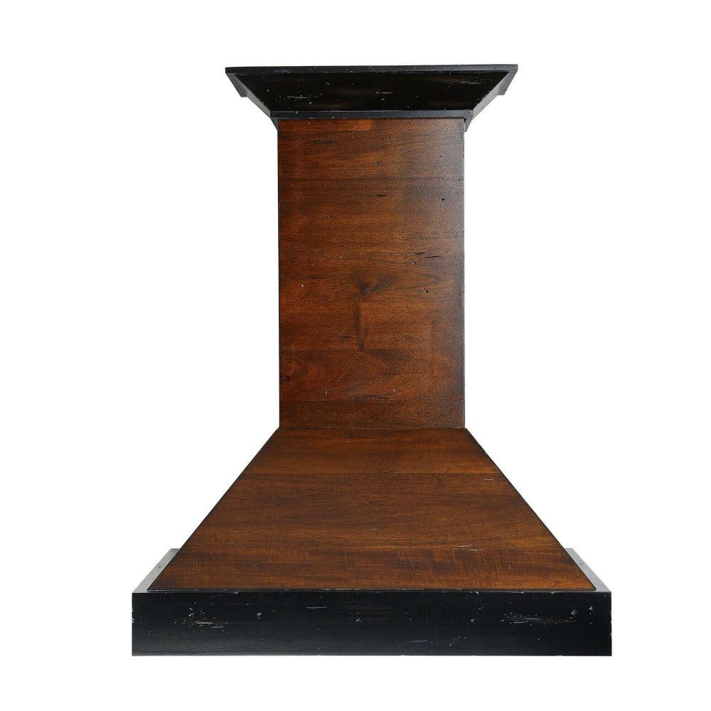 ZLINE 30 in. Convertible Vent Wooden Wall Mount Range Hood in Antigua and Walnut (KBAR-30) front.