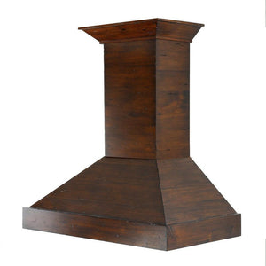 ZLINE Convertible Vent Wooden Wall Mount Range Hood in Walnut (KBRR) side.