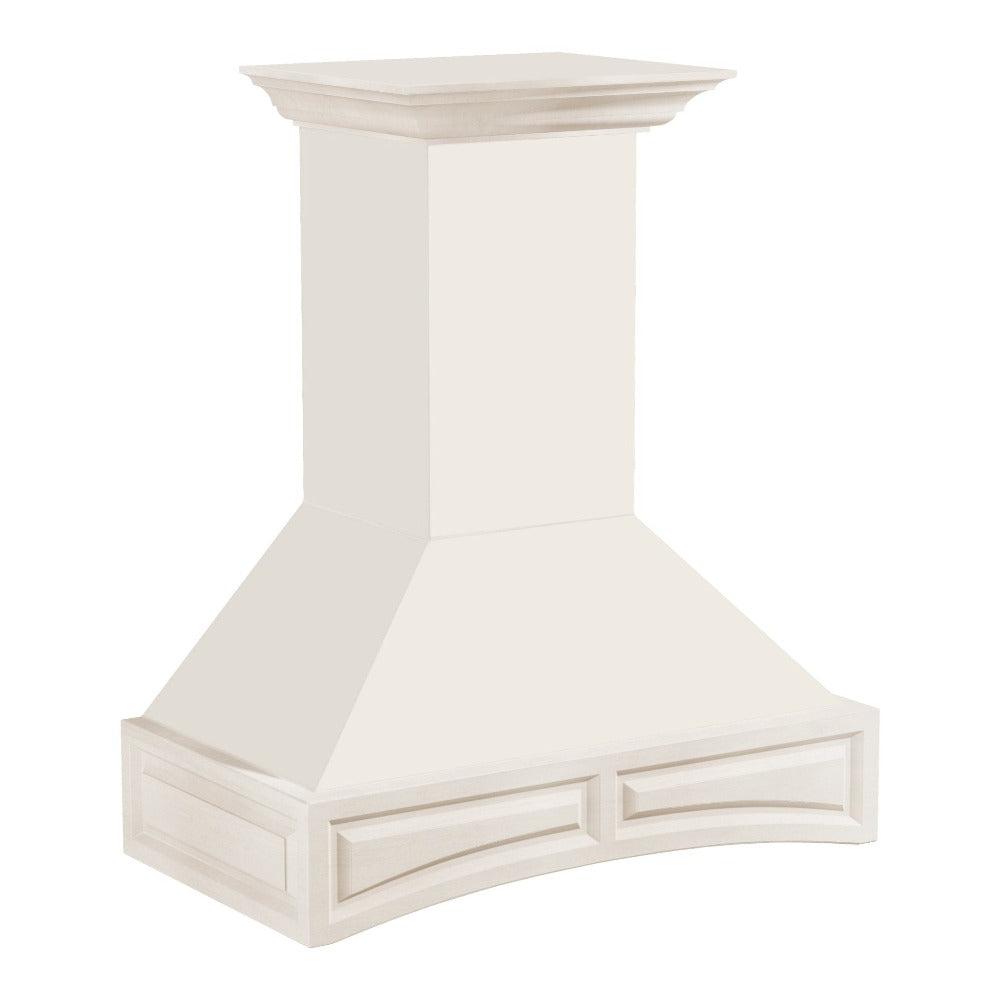 ZLINE Wooden Wall Mount Range Hood in White (321TT) side.